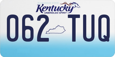 KY license plate 062TUQ