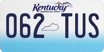 KY license plate 062TUS