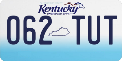 KY license plate 062TUT
