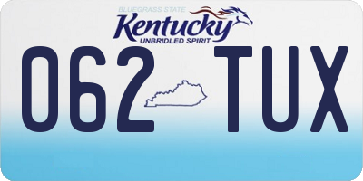 KY license plate 062TUX