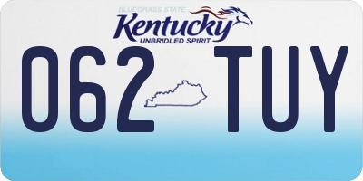 KY license plate 062TUY