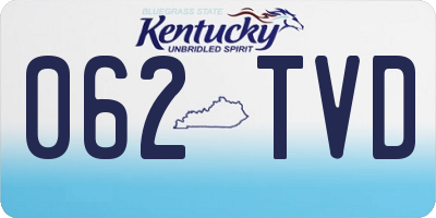 KY license plate 062TVD