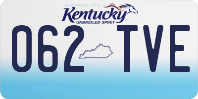 KY license plate 062TVE