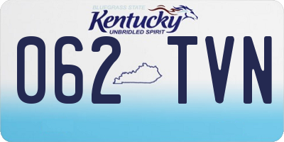 KY license plate 062TVN
