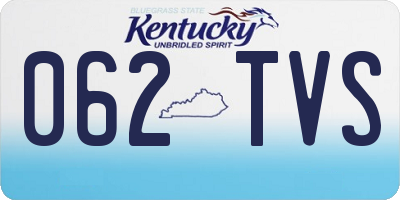 KY license plate 062TVS