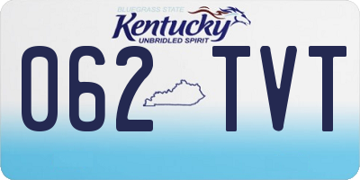KY license plate 062TVT