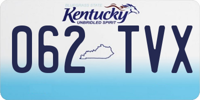 KY license plate 062TVX