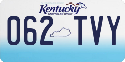 KY license plate 062TVY