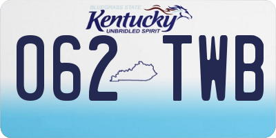 KY license plate 062TWB