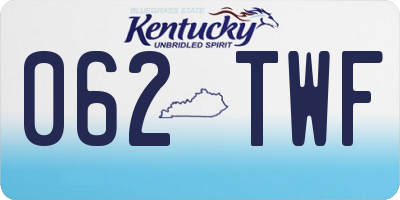 KY license plate 062TWF
