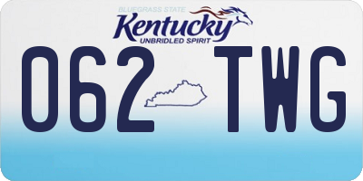 KY license plate 062TWG