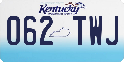 KY license plate 062TWJ