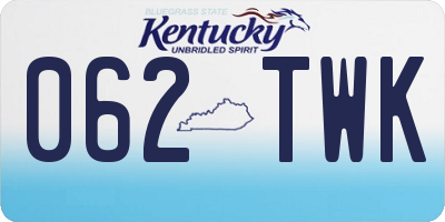 KY license plate 062TWK