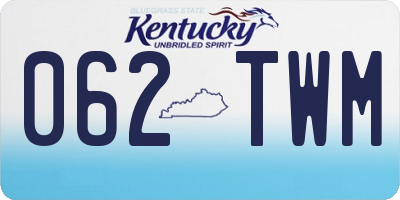 KY license plate 062TWM