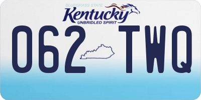 KY license plate 062TWQ