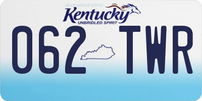KY license plate 062TWR