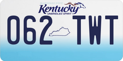 KY license plate 062TWT