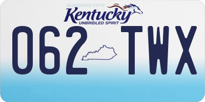 KY license plate 062TWX