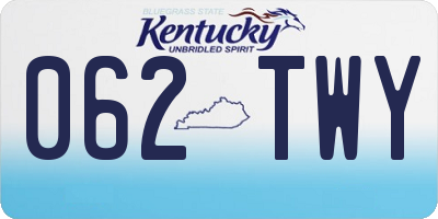 KY license plate 062TWY