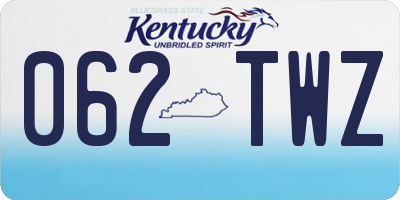 KY license plate 062TWZ