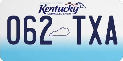 KY license plate 062TXA
