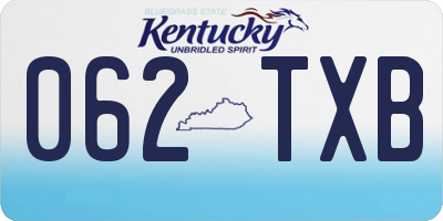 KY license plate 062TXB