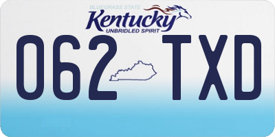 KY license plate 062TXD