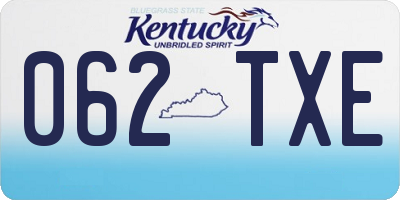 KY license plate 062TXE