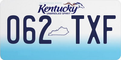KY license plate 062TXF