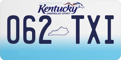 KY license plate 062TXI