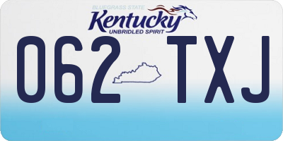 KY license plate 062TXJ