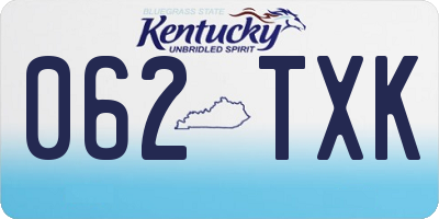 KY license plate 062TXK