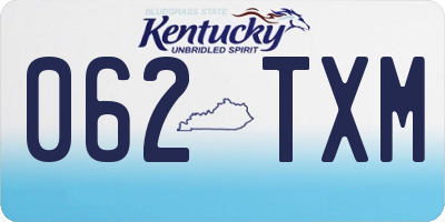 KY license plate 062TXM