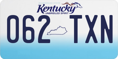 KY license plate 062TXN