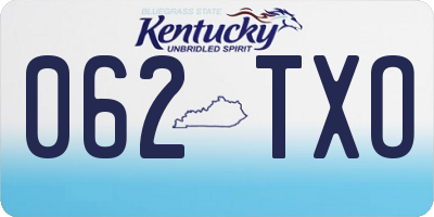 KY license plate 062TXO
