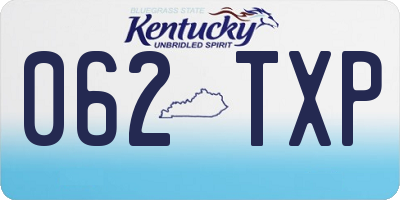 KY license plate 062TXP
