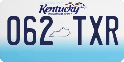 KY license plate 062TXR