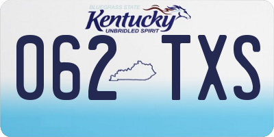 KY license plate 062TXS