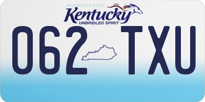 KY license plate 062TXU
