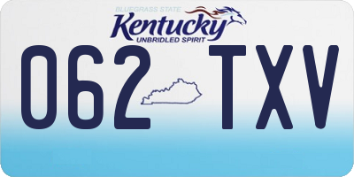 KY license plate 062TXV
