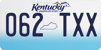 KY license plate 062TXX