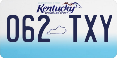 KY license plate 062TXY