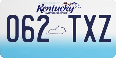 KY license plate 062TXZ