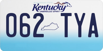 KY license plate 062TYA