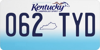 KY license plate 062TYD