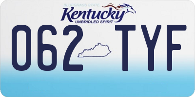 KY license plate 062TYF