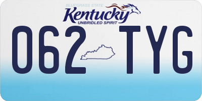 KY license plate 062TYG