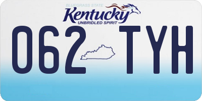 KY license plate 062TYH