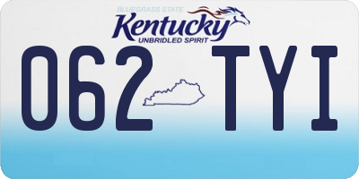 KY license plate 062TYI