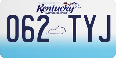 KY license plate 062TYJ